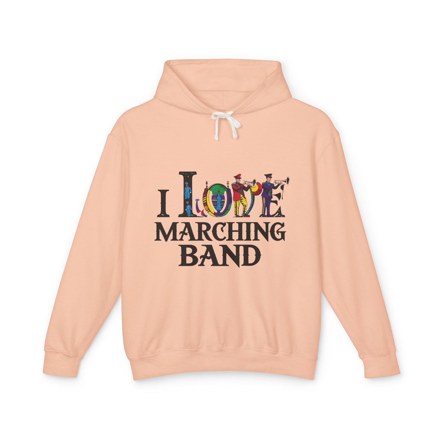 "I Love Marching Band" Unisex Lightweight Hoodie