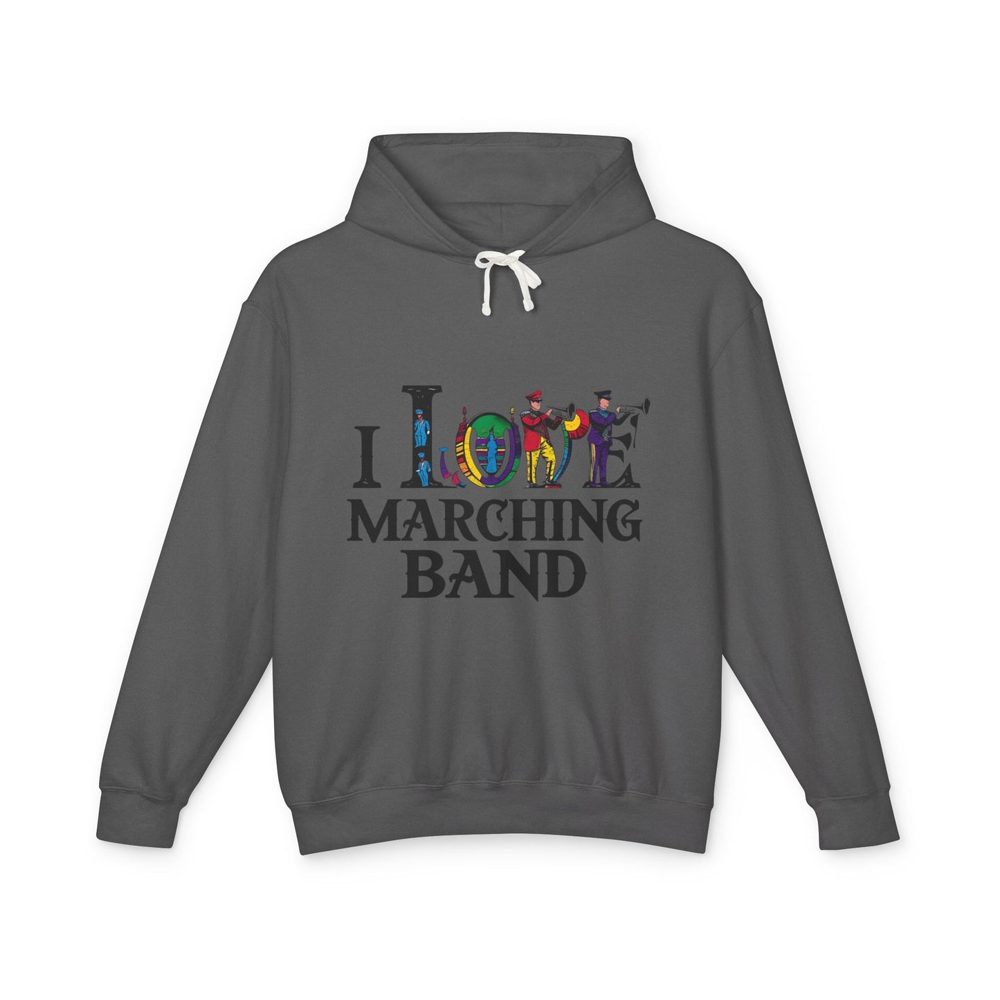 "I Love Marching Band" Unisex Lightweight Hoodie