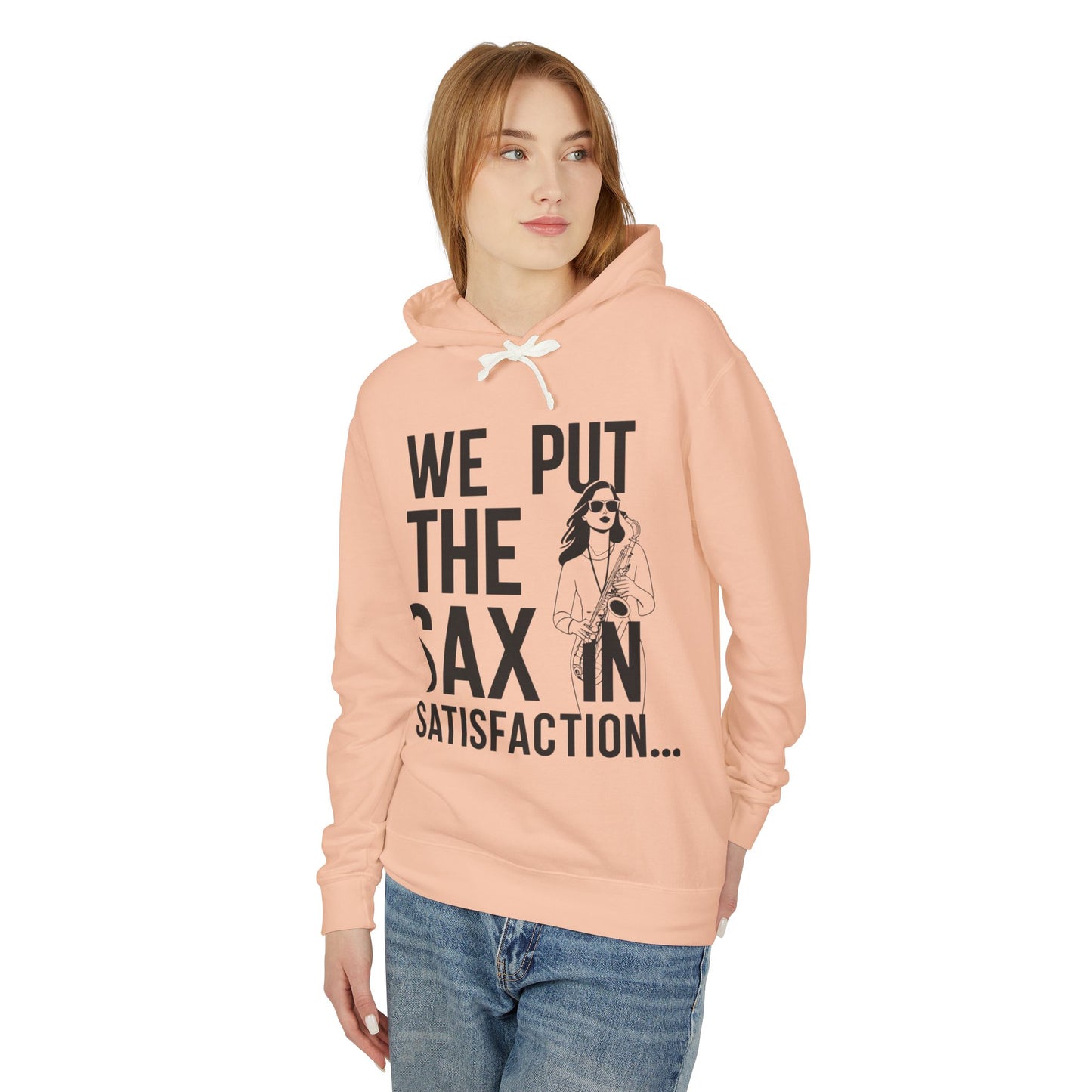 "Sax In Satisfaction" Unisex Lightweight Hooded Sweatshirt