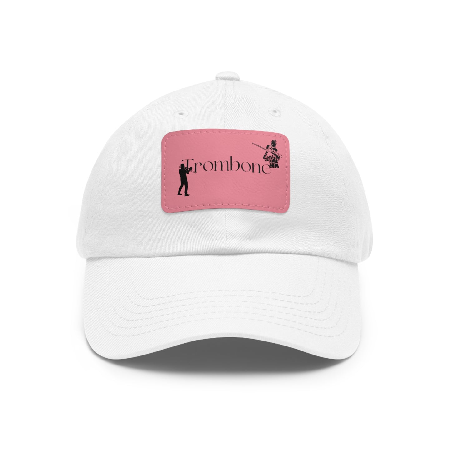 "Trombone" Dad Hat with Leather Patch (Rectangle)