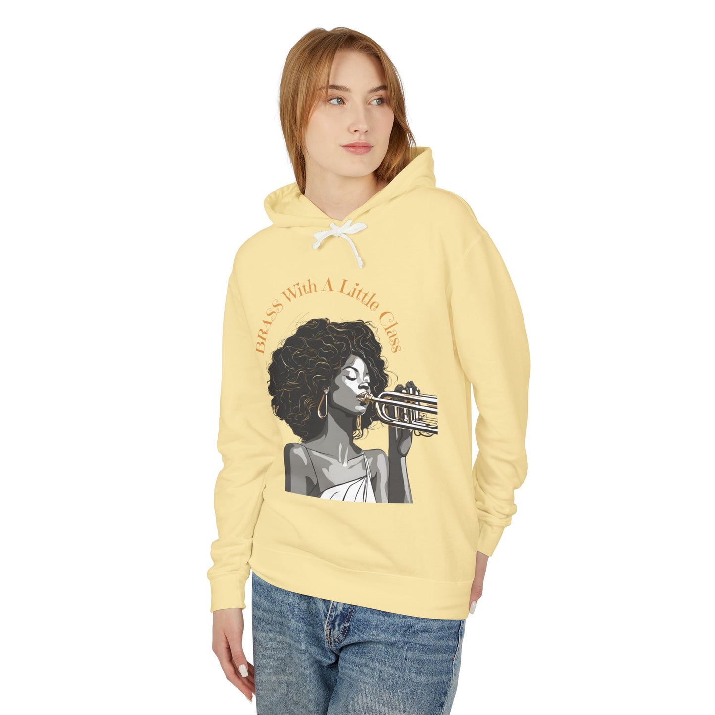 "Brass With Class" Unisex Lightweight Hooded Sweatshirt
