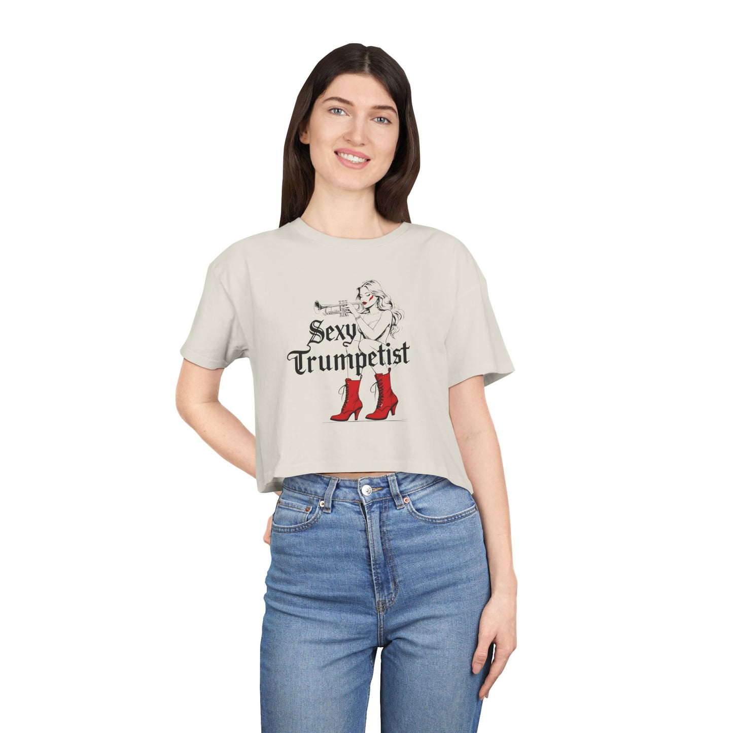 "Sexy Trumpetist" Women's Crop Tee