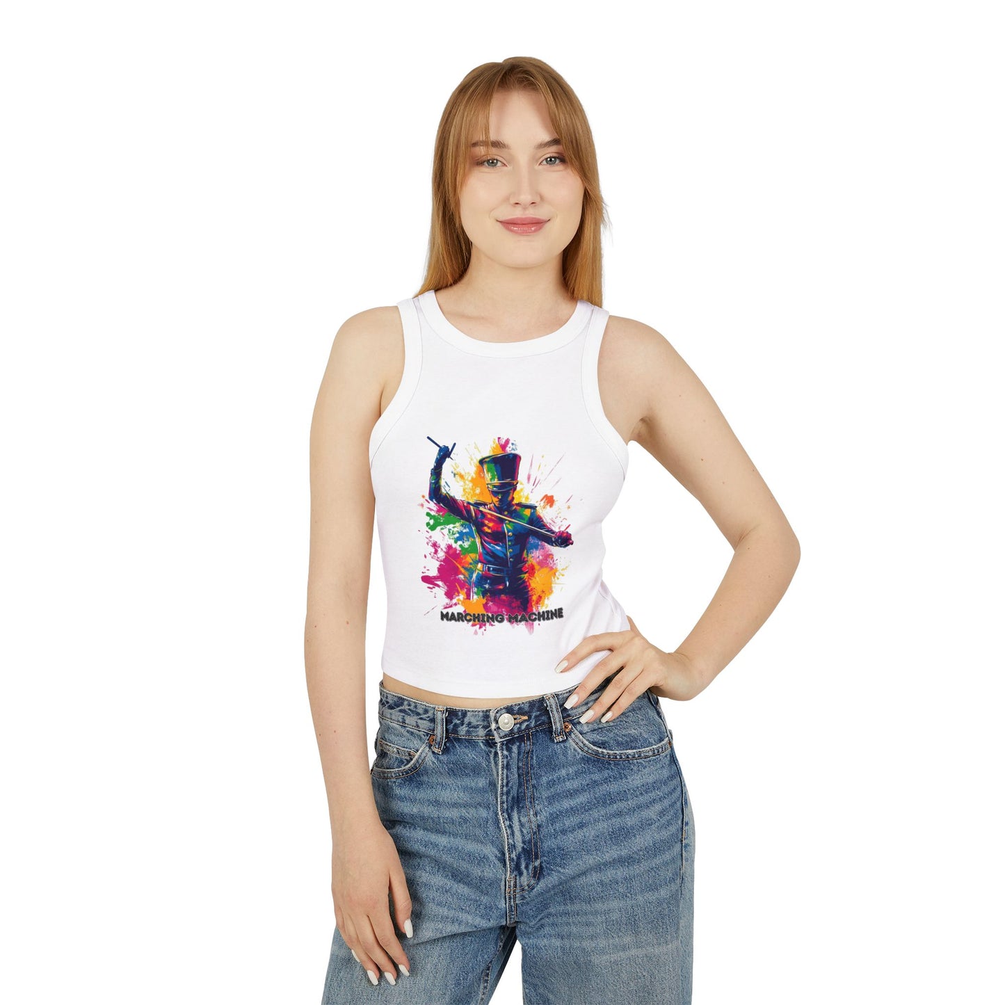"Marching Machine" Women's Micro Rib Racer Tank Top