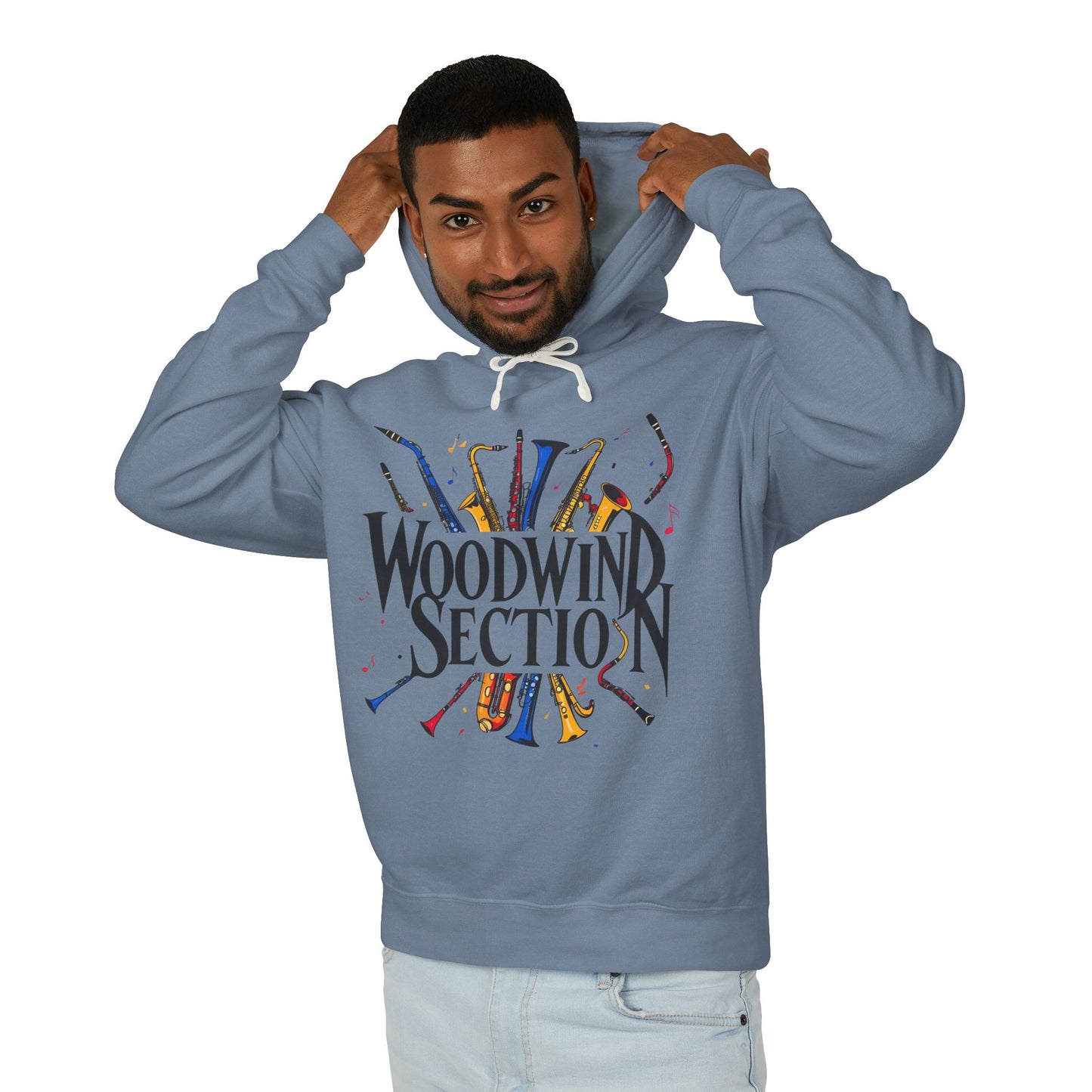 "Woodwind Section" Hooded Unisex Lightweight Sweatshirt