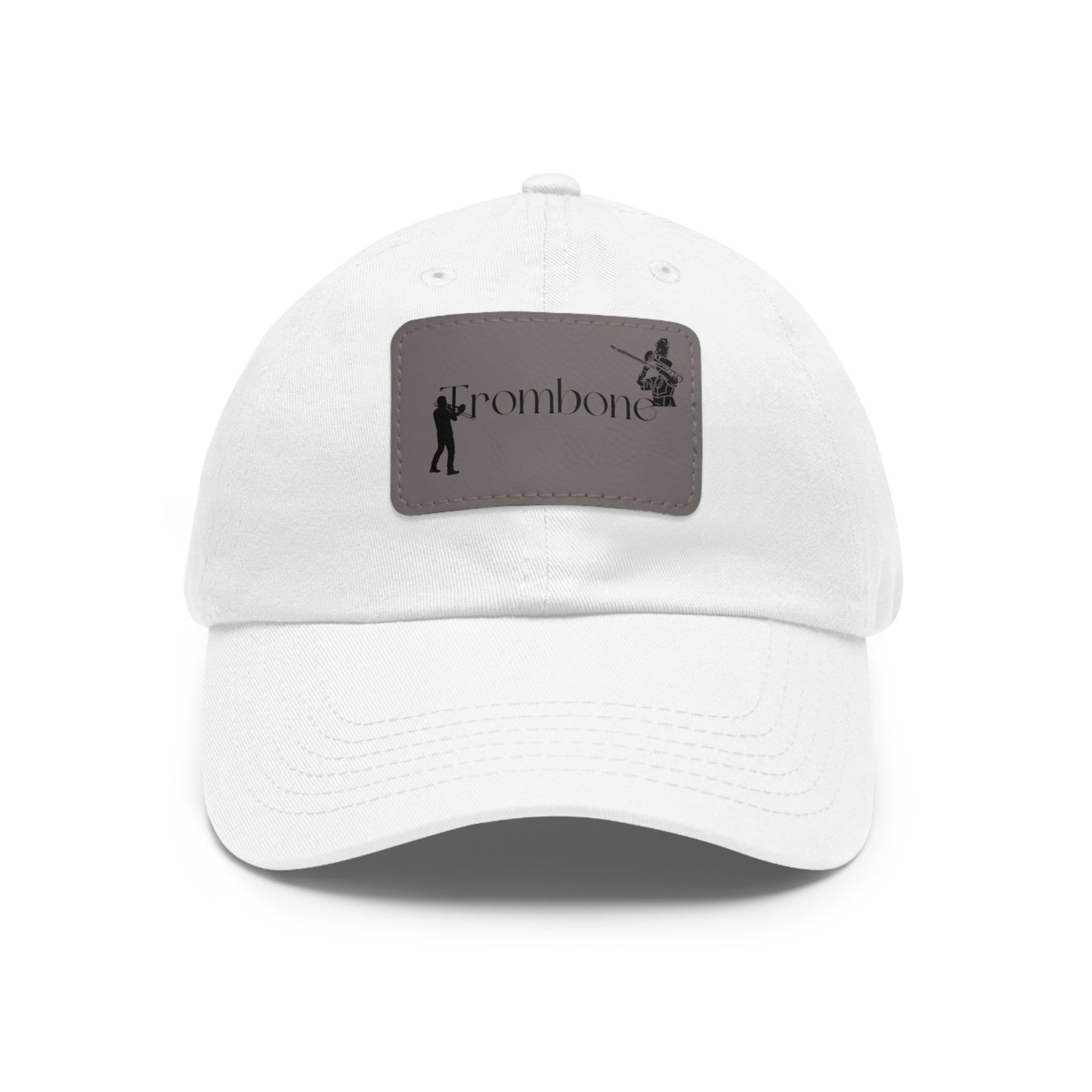 "Trombone" Dad Hat with Leather Patch (Rectangle)