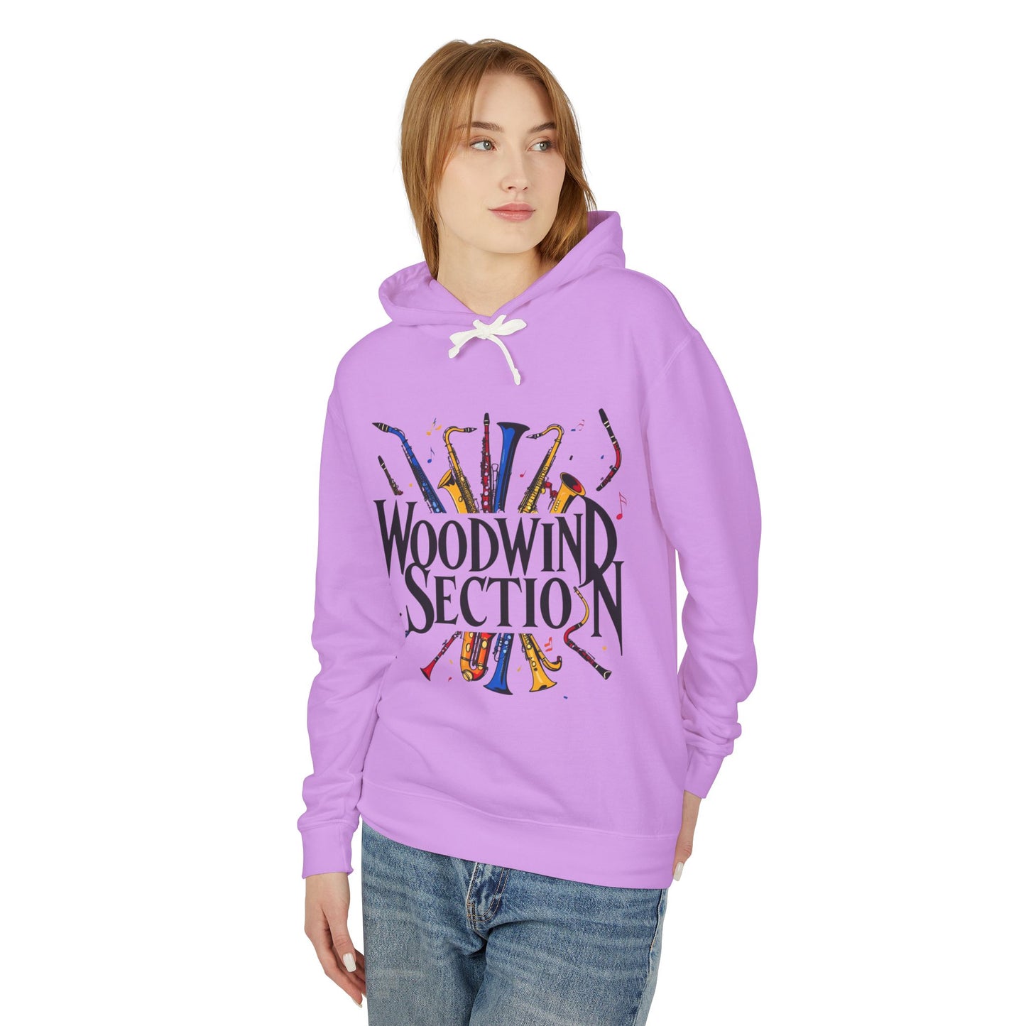 "Woodwind Section" Hooded Unisex Lightweight Sweatshirt