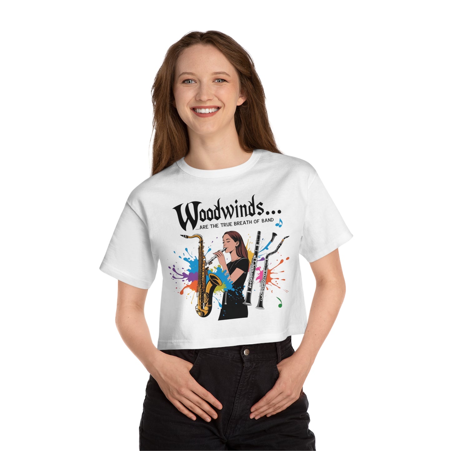 "Woodwinds Music Lover" Champion Cropped T-Shirt