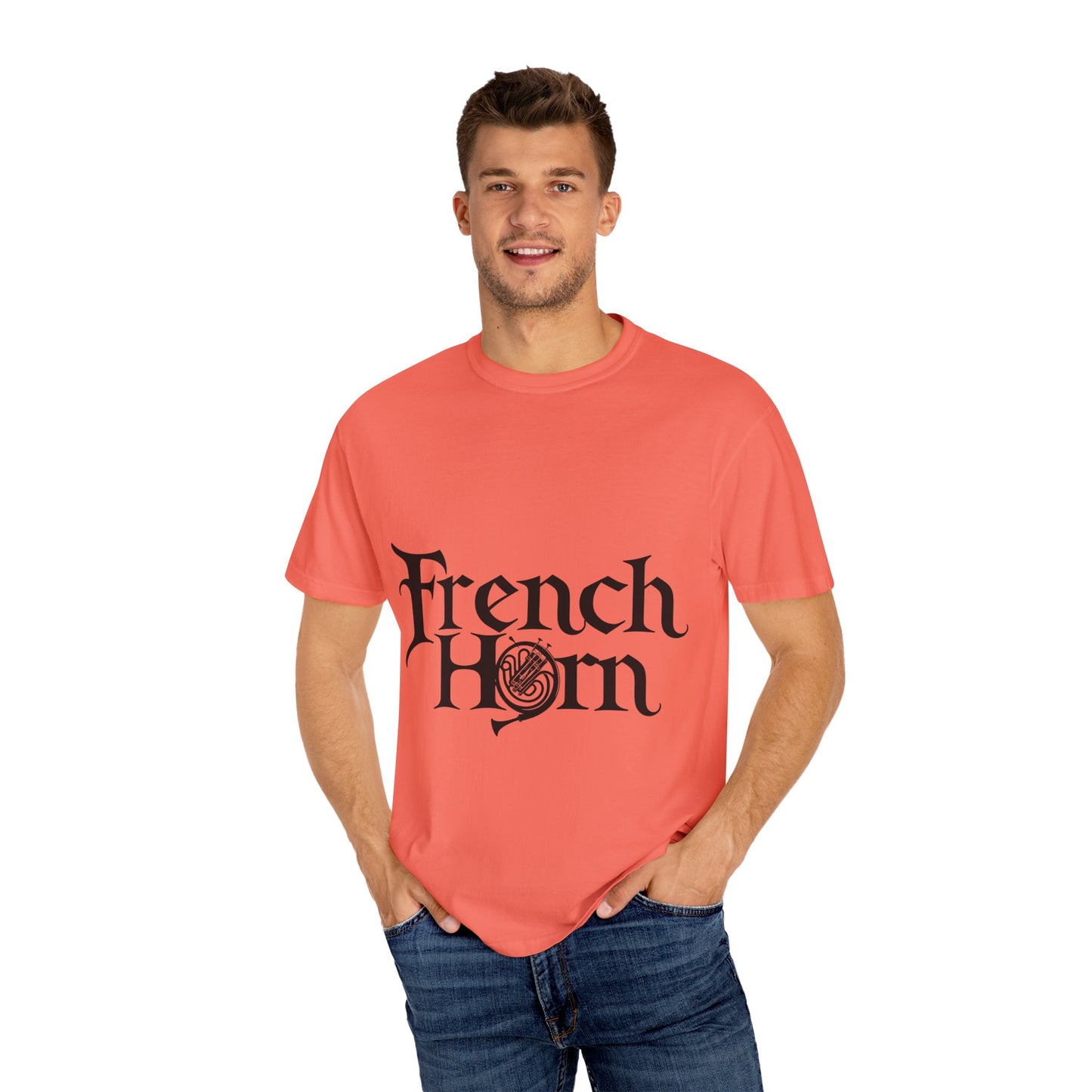 "French Horn" Unisex Garment-Dyed T-shirt