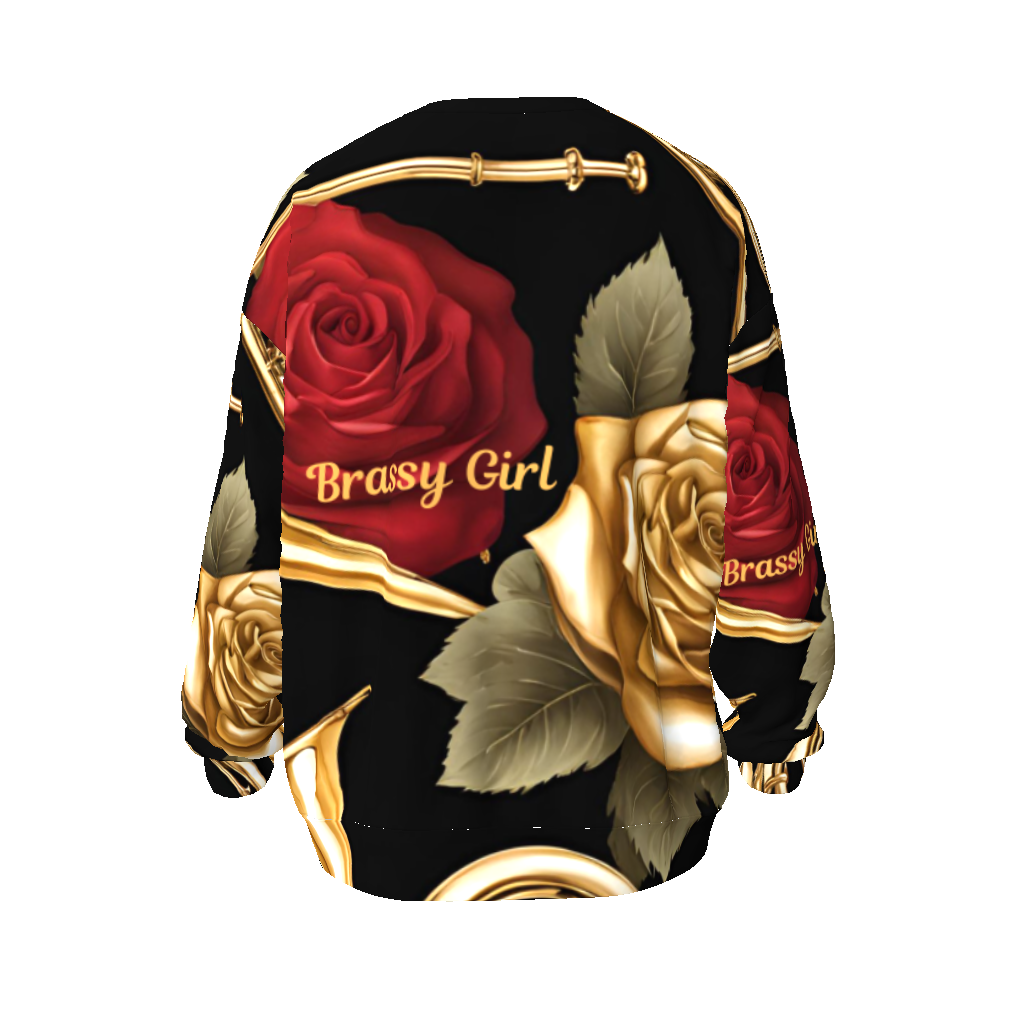 "Brassy Girl" All-Over Print Unisex Over-sized Sweatshirt