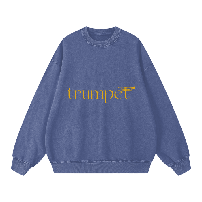 "Trumpet" Unisex Acid Wash Oversize Sweatshirt