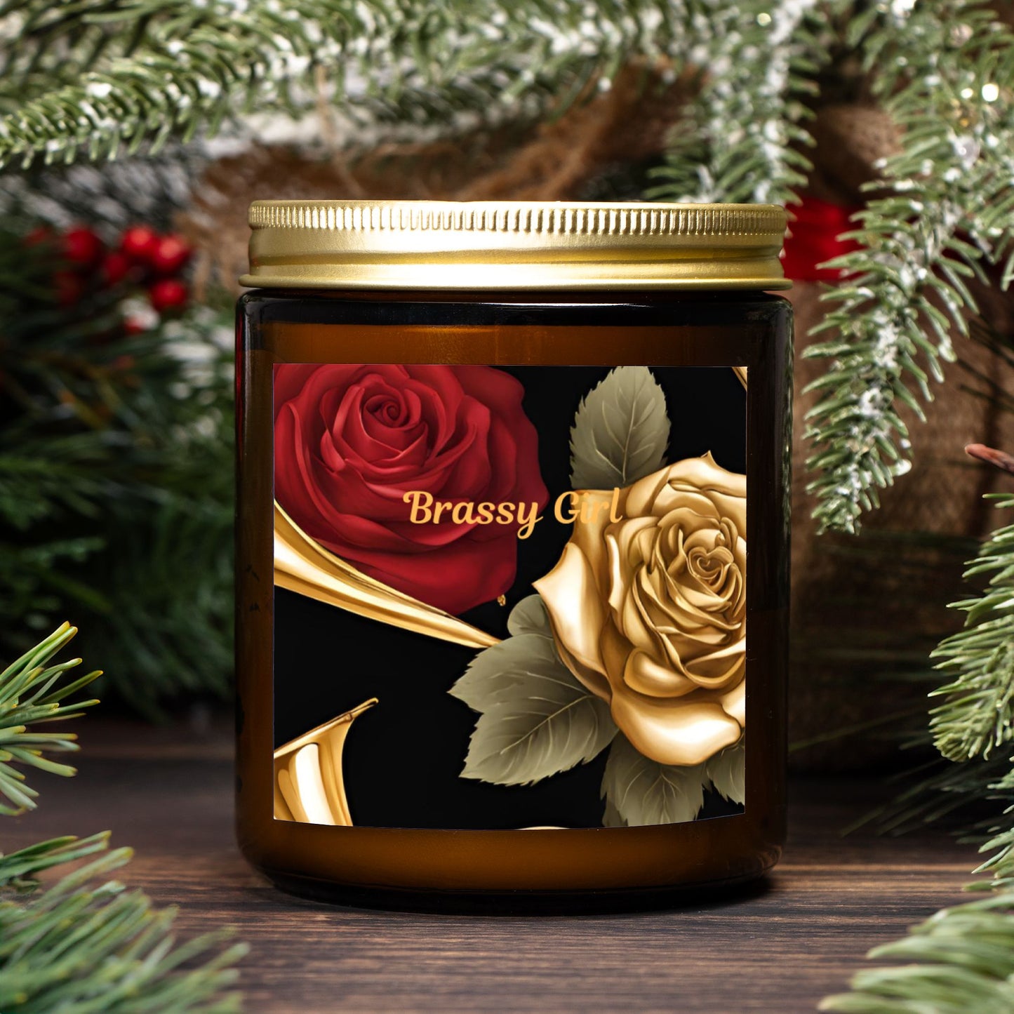 "Brassy Girl" Candle Amber Jar 9 oz