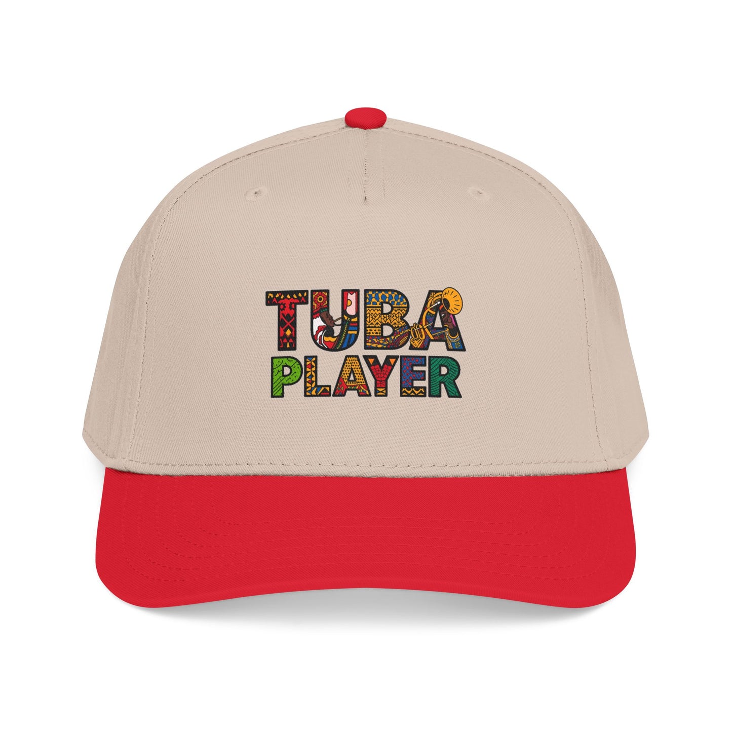 Tuba Player Baseball Cap — Colorful Retro Band Embroidered Hat