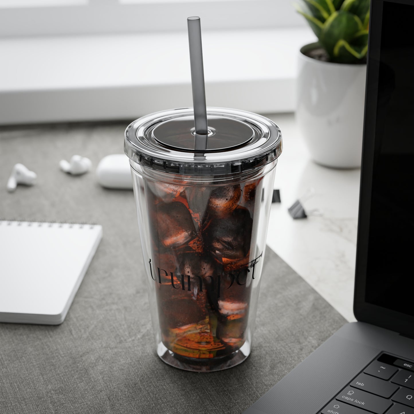 Sun-splash Tumbler with Straw, 16 oz.