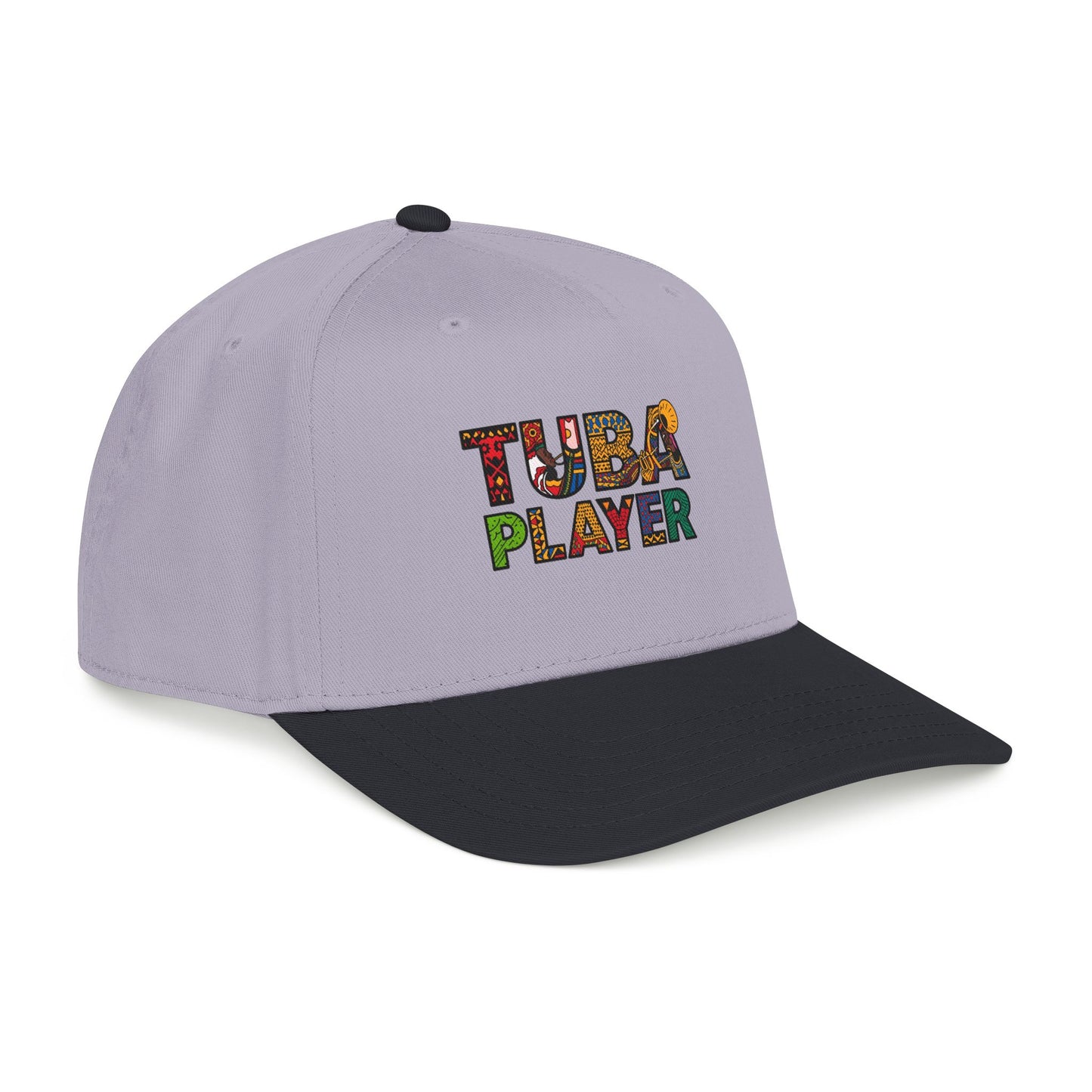 Tuba Player Baseball Cap — Colorful Retro Band Embroidered Hat