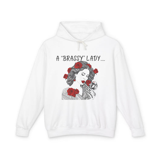 "A Brassy Lady" Unisex Lightweight Hooded Sweatshirt