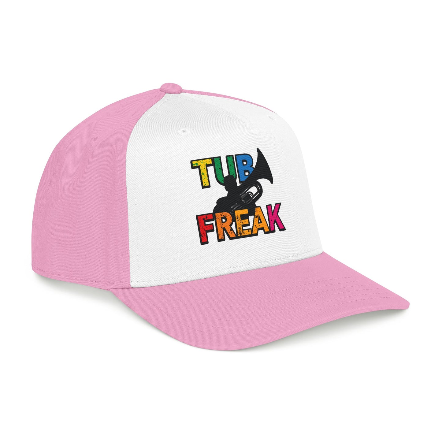 Tuba Player Baseball Cap — Colorful Retro Band Embroidered Hat
