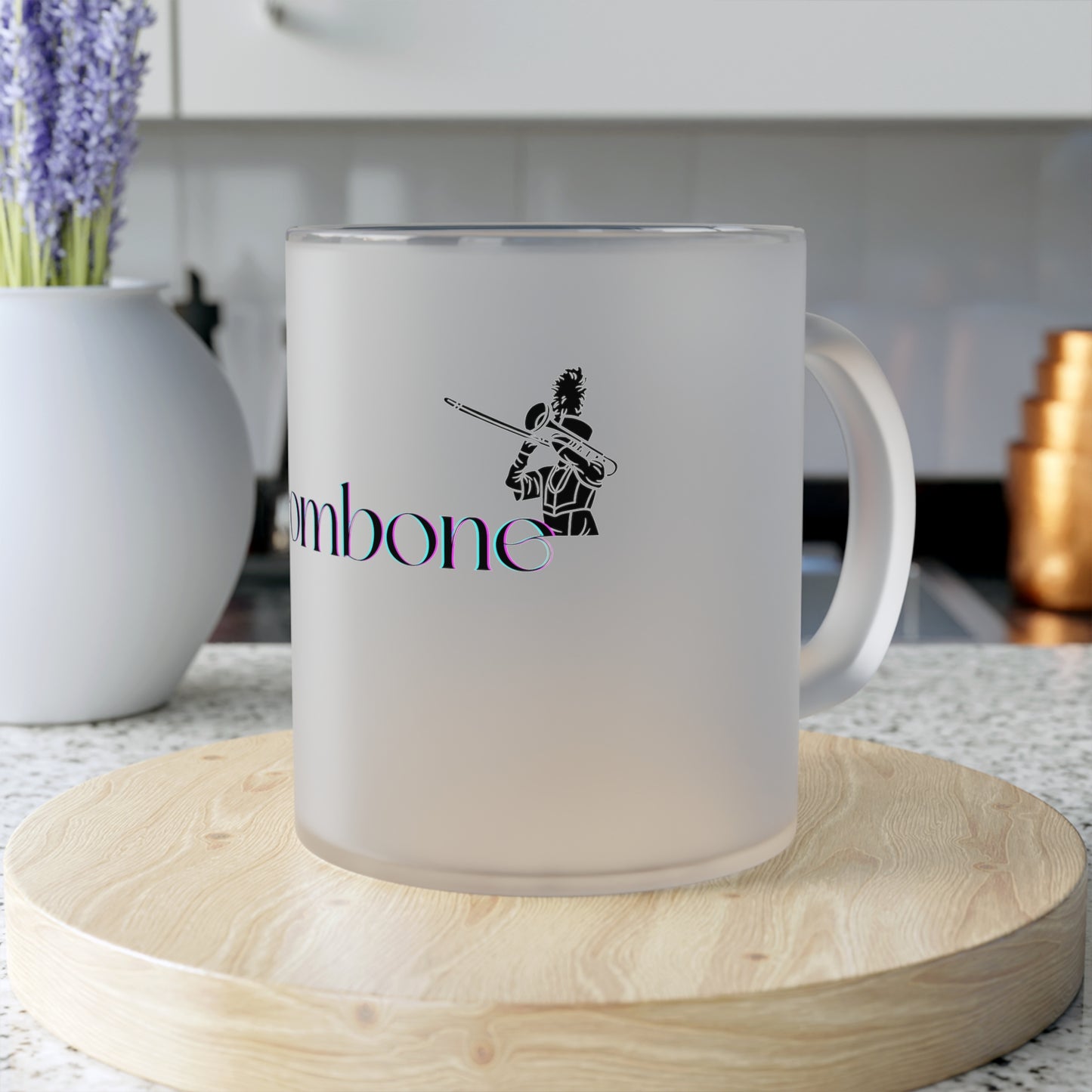 Trombone Frosted Glass Mug