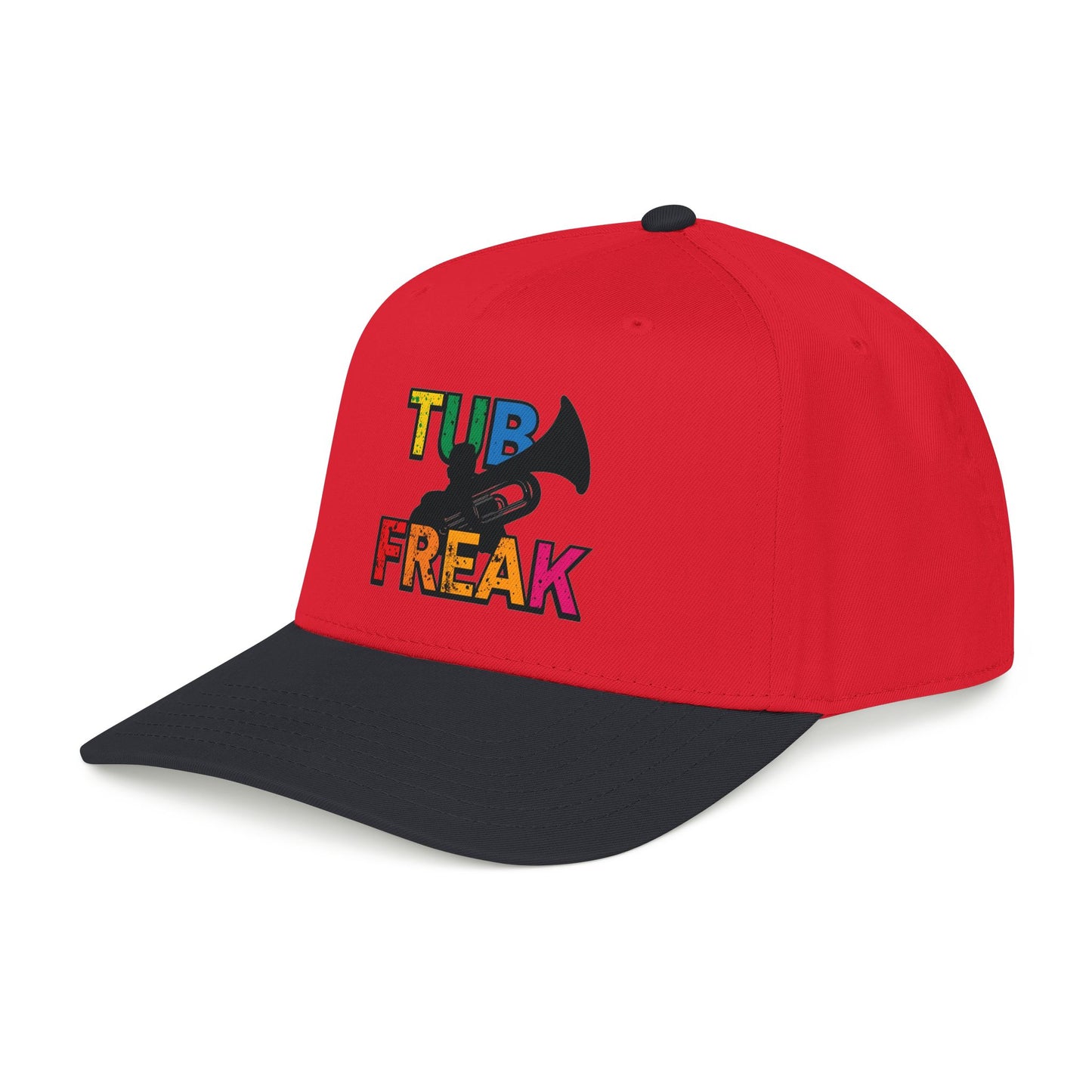 Tuba Player Baseball Cap — Colorful Retro Band Embroidered Hat