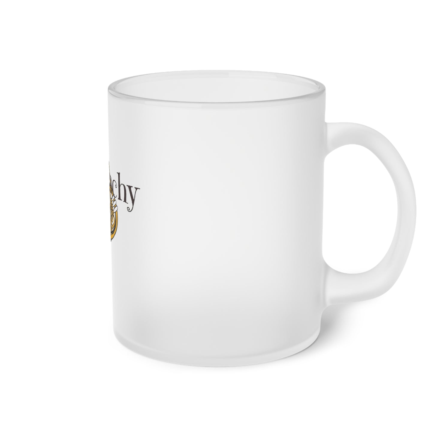 French Horn Frosted Glass Mug