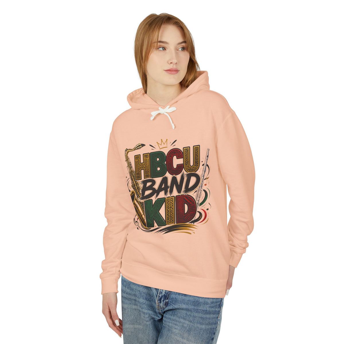 "HBCU Band Kid" Unisex Lightweight Hooded Sweatshirt