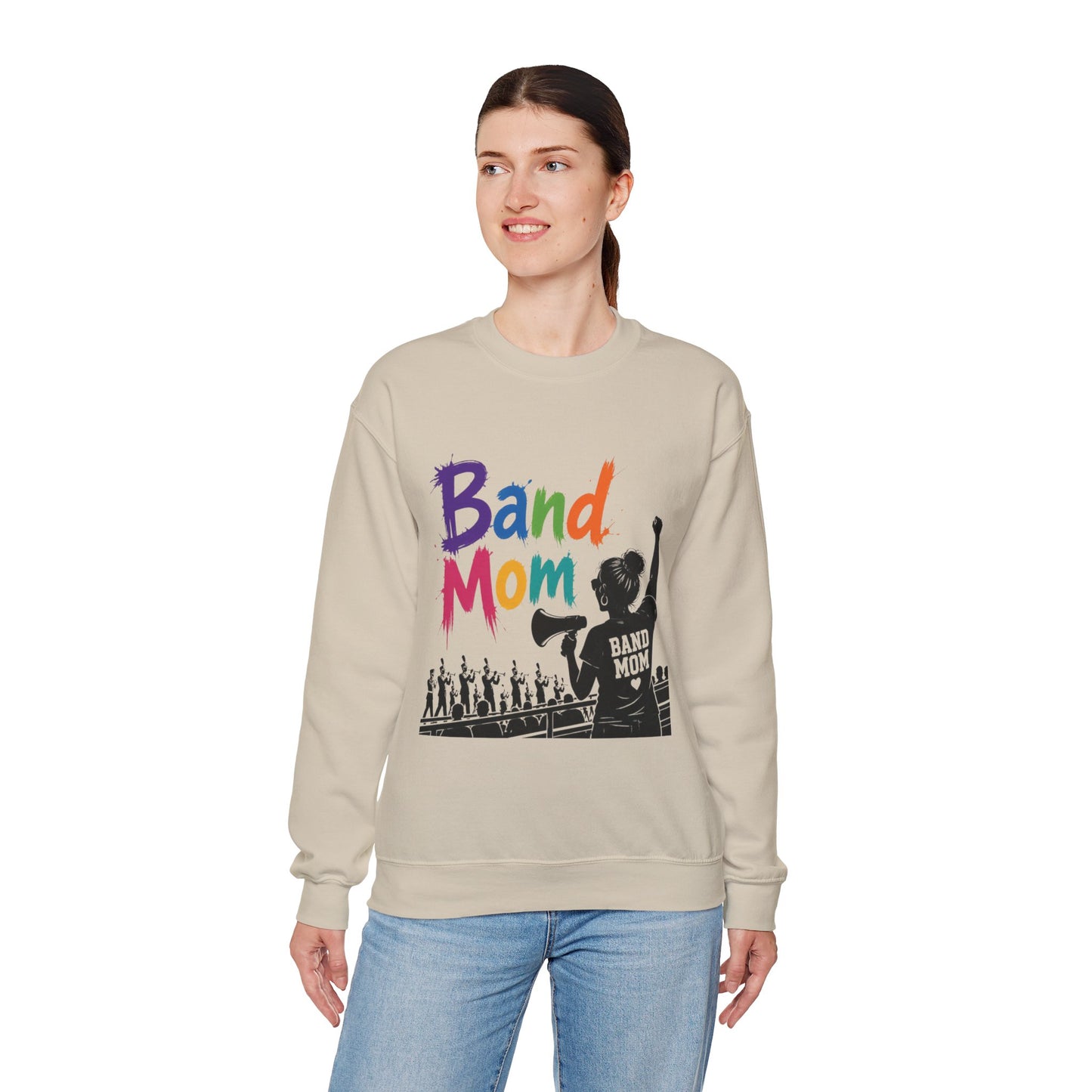 Colorful Band Mom Crew-Neck Sweatshirt