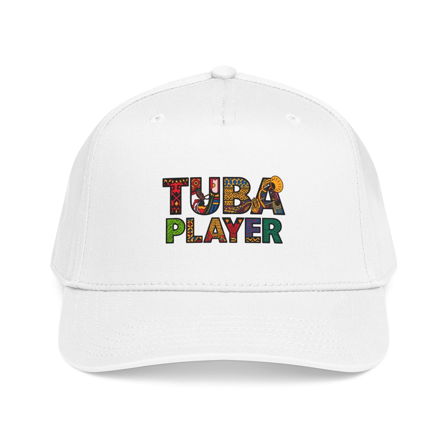 Tuba Player Baseball Cap — Colorful Retro Band Embroidered Hat