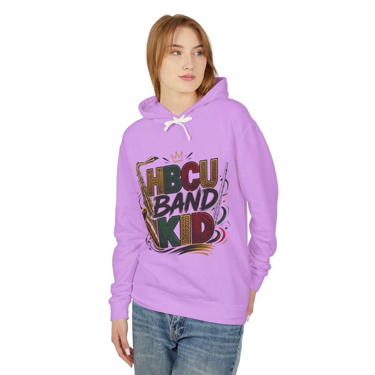 "HBCU Band Kid" Unisex Lightweight Hooded Sweatshirt