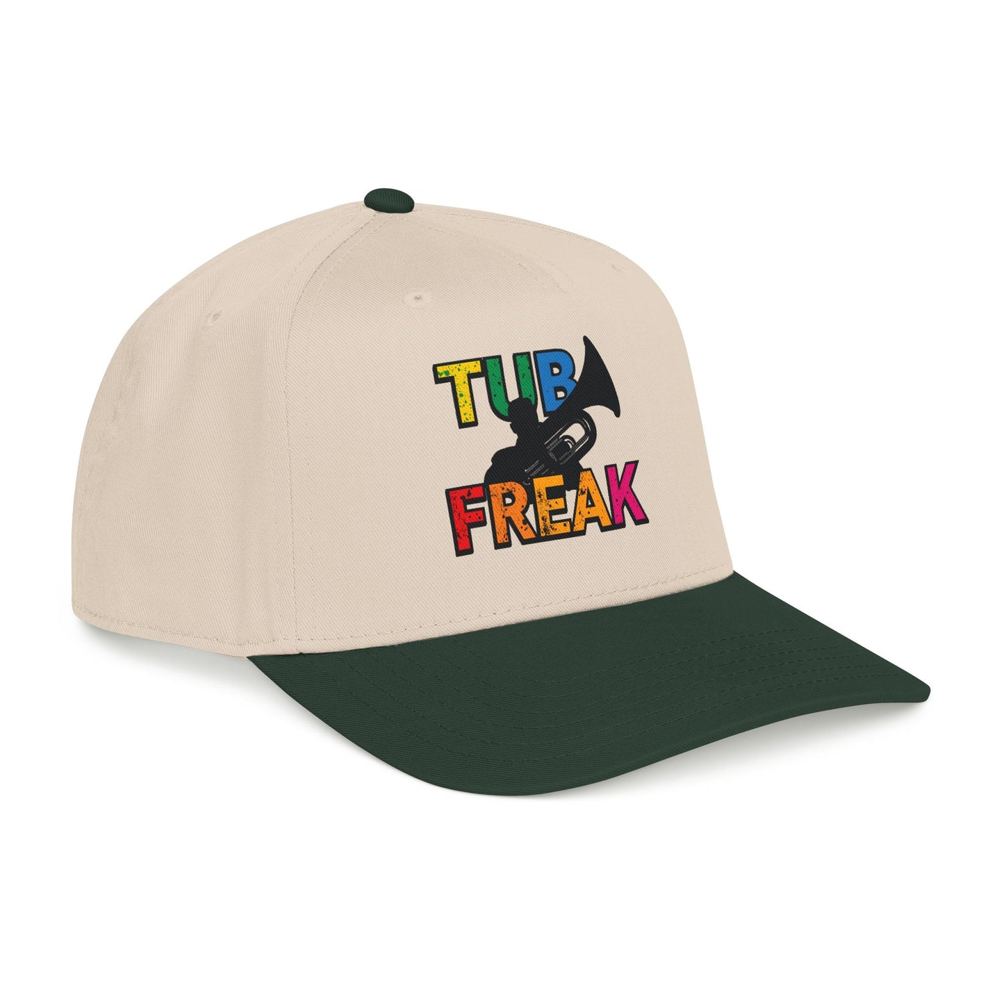 Tuba Player Baseball Cap — Colorful Retro Band Embroidered Hat