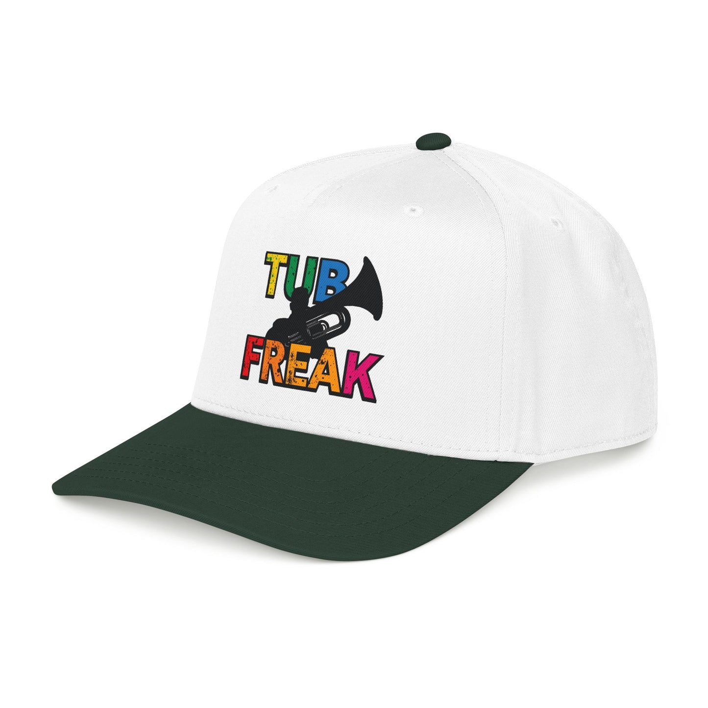Tuba Player Baseball Cap — Colorful Retro Band Embroidered Hat