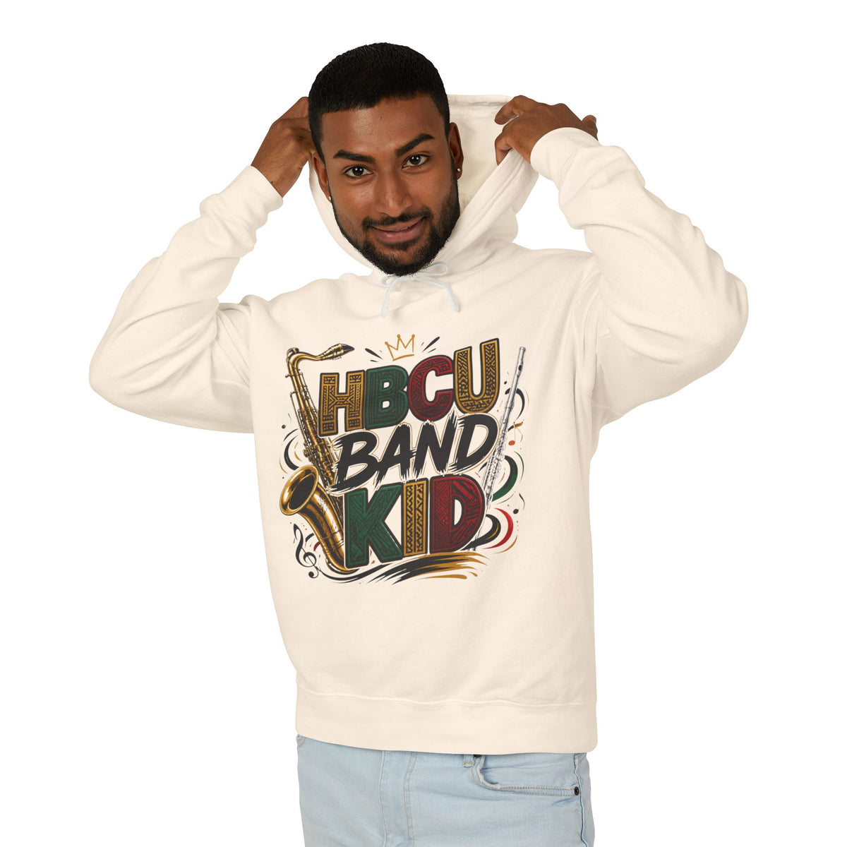 "HBCU Band Kid" Unisex Lightweight Hooded Sweatshirt