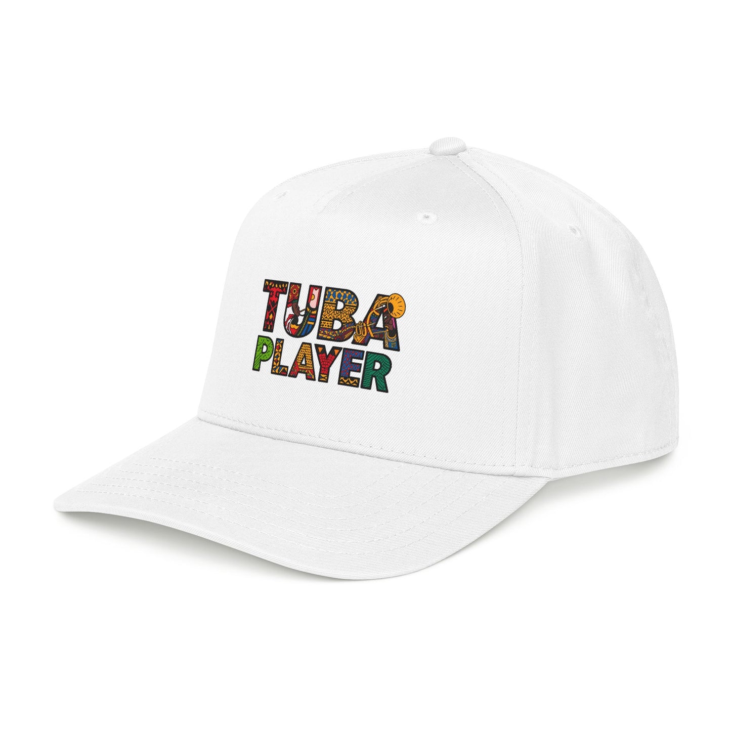 Tuba Player Baseball Cap — Colorful Retro Band Embroidered Hat