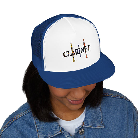 Embroidered "Clarinet" 5 Panel Trucker Cap
