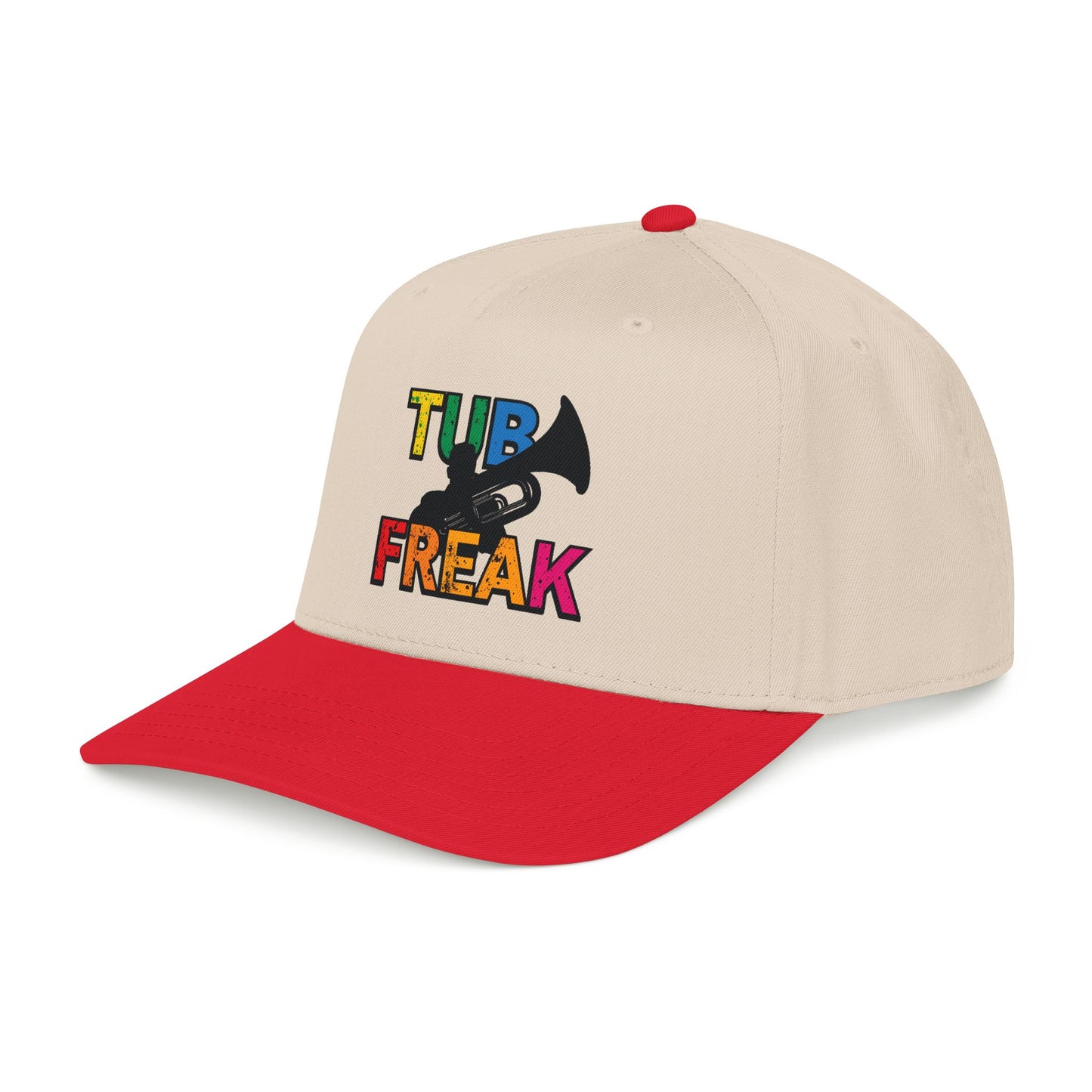Tuba Player Baseball Cap — Colorful Retro Band Embroidered Hat