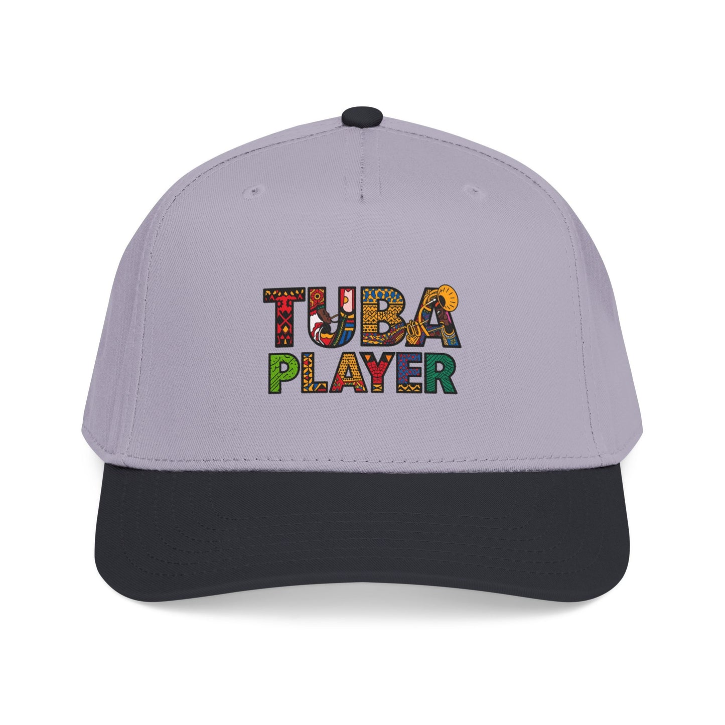 Tuba Player Baseball Cap — Colorful Retro Band Embroidered Hat