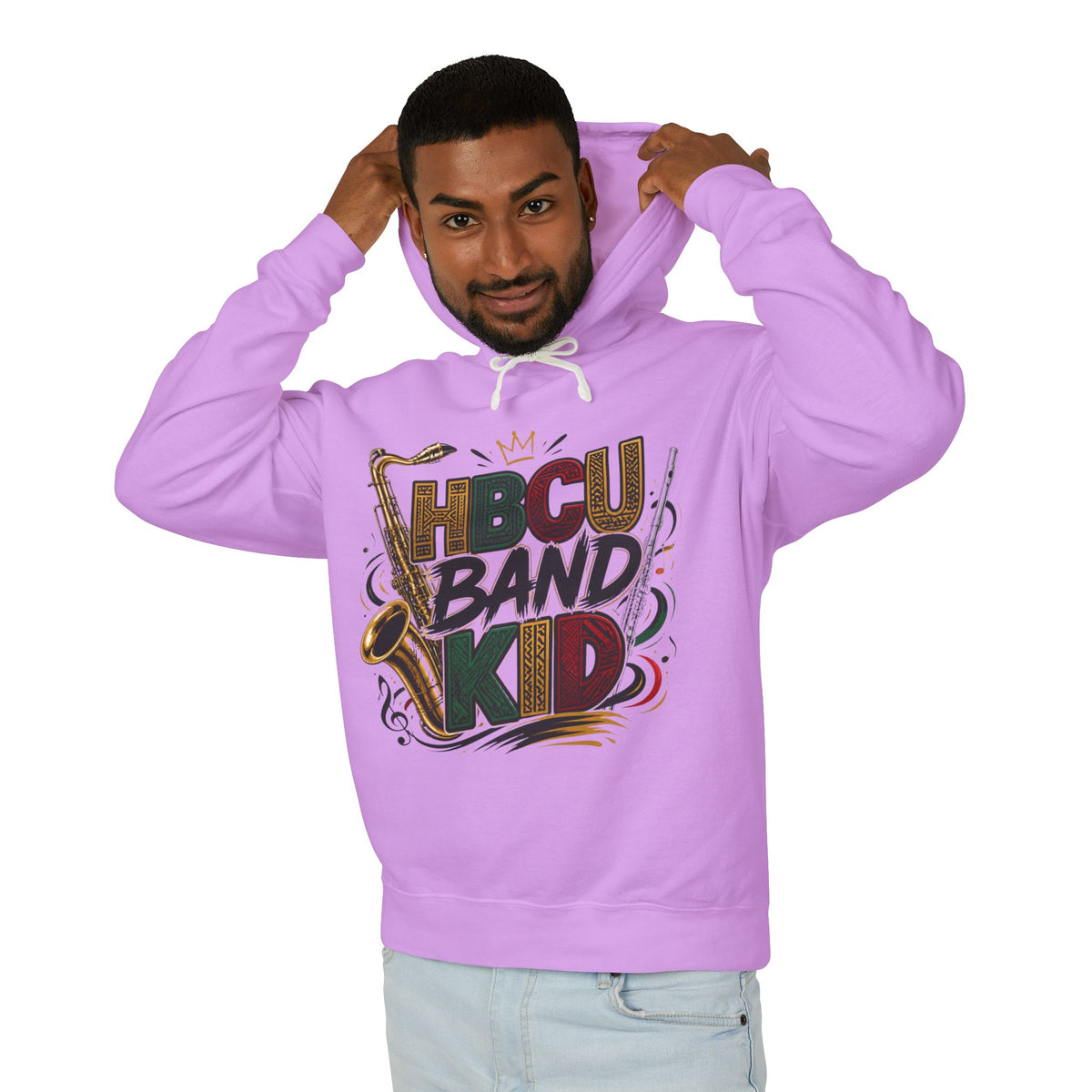 "HBCU Band Kid" Unisex Lightweight Hooded Sweatshirt