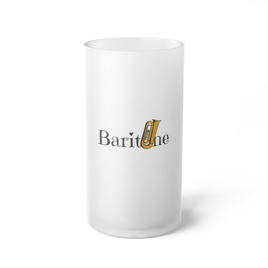 "Baritone" Frosted Glass Beer Mug