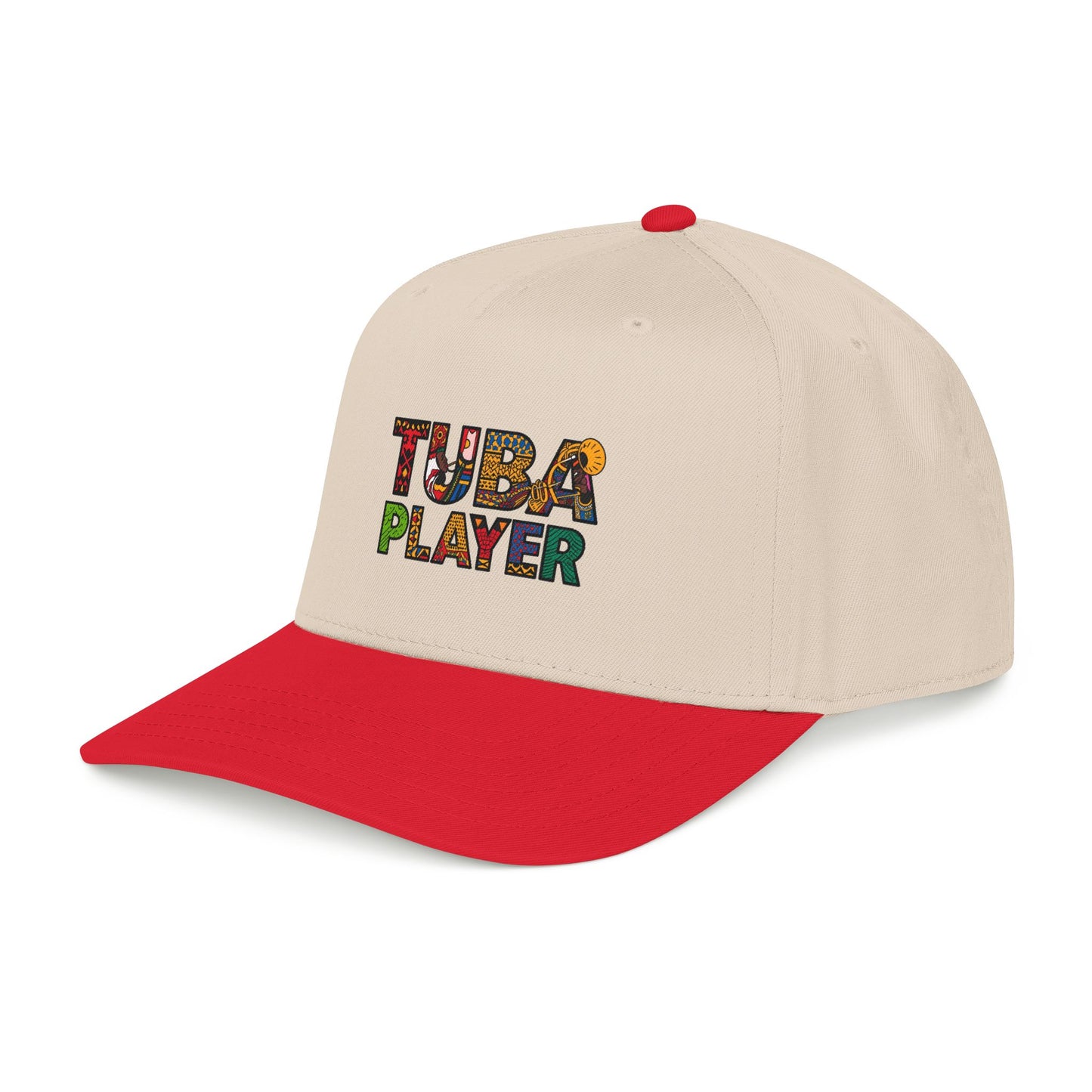 Tuba Player Baseball Cap — Colorful Retro Band Embroidered Hat