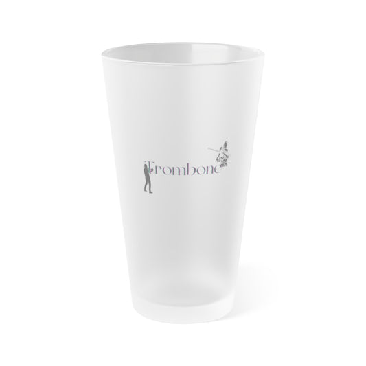 "Trombone" Frosted Pint Glass, 16oz