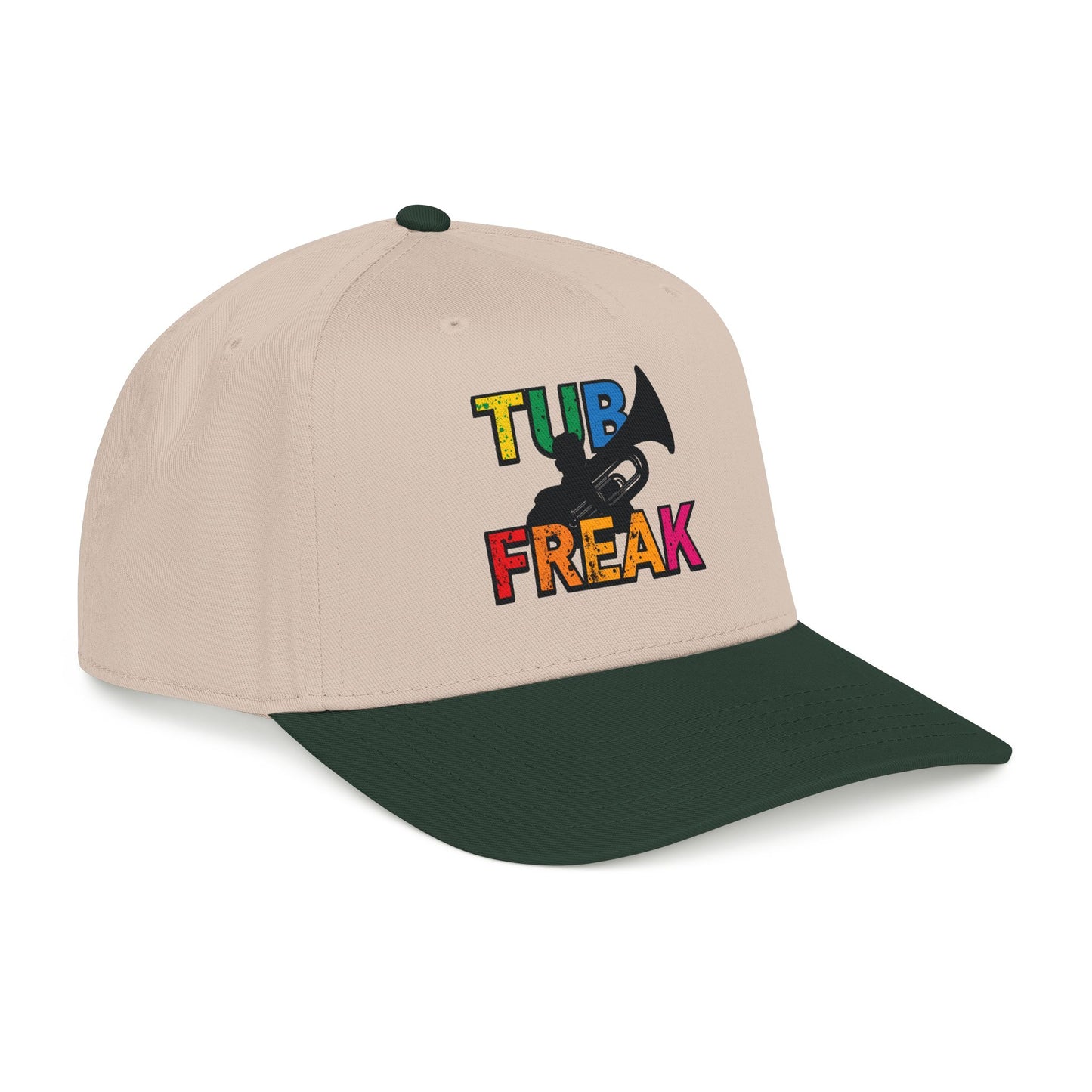 Tuba Player Baseball Cap — Colorful Retro Band Embroidered Hat