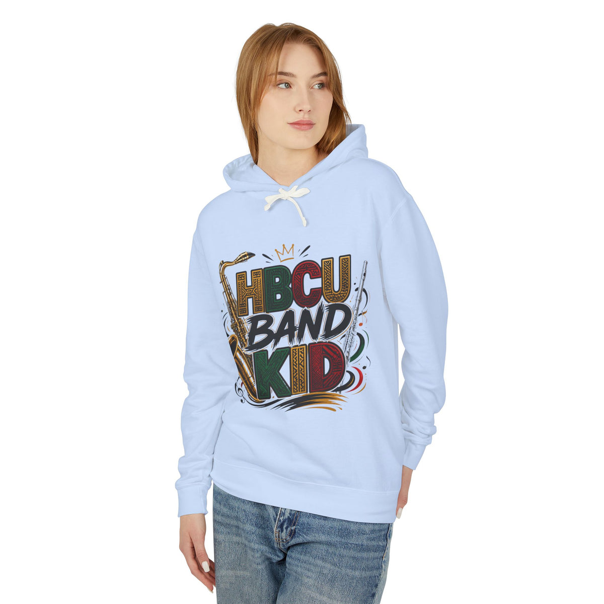 "HBCU Band Kid" Unisex Lightweight Hooded Sweatshirt