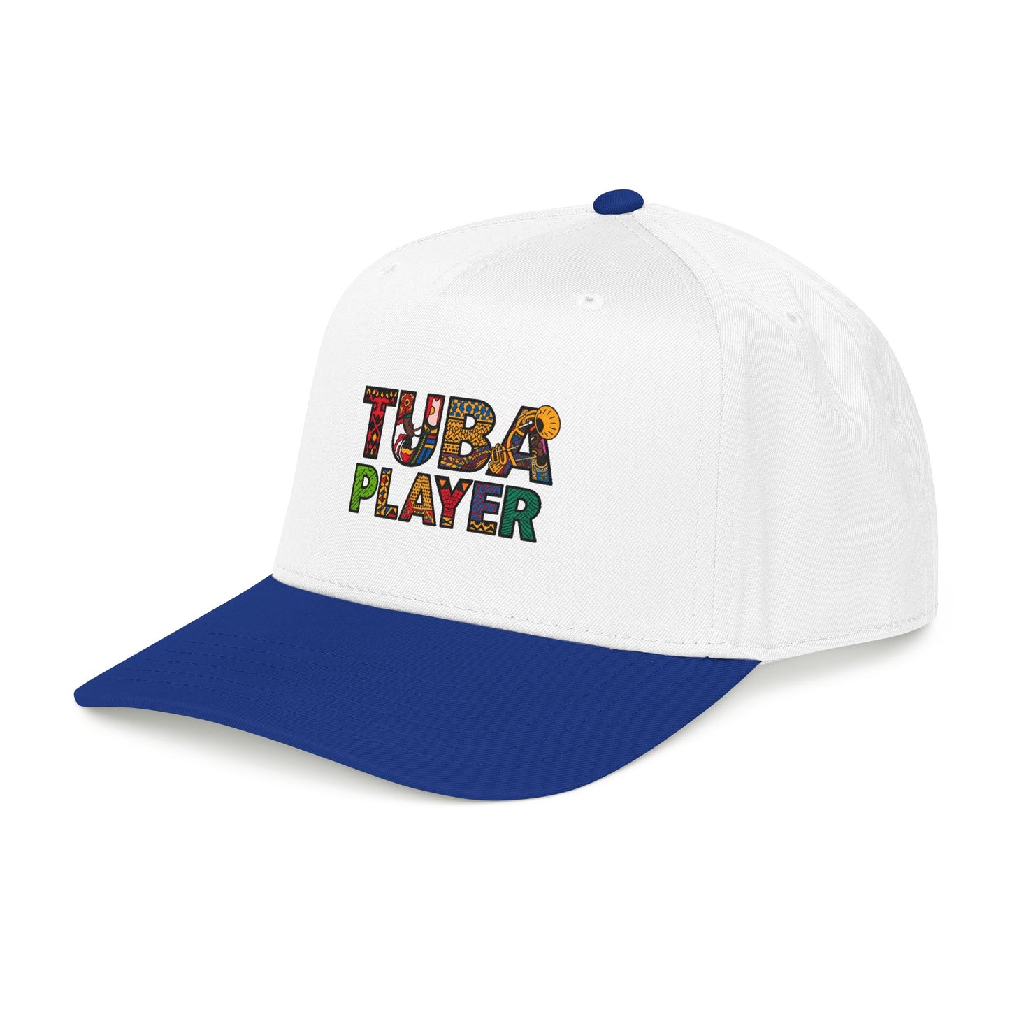 Tuba Player Baseball Cap — Colorful Retro Band Embroidered Hat