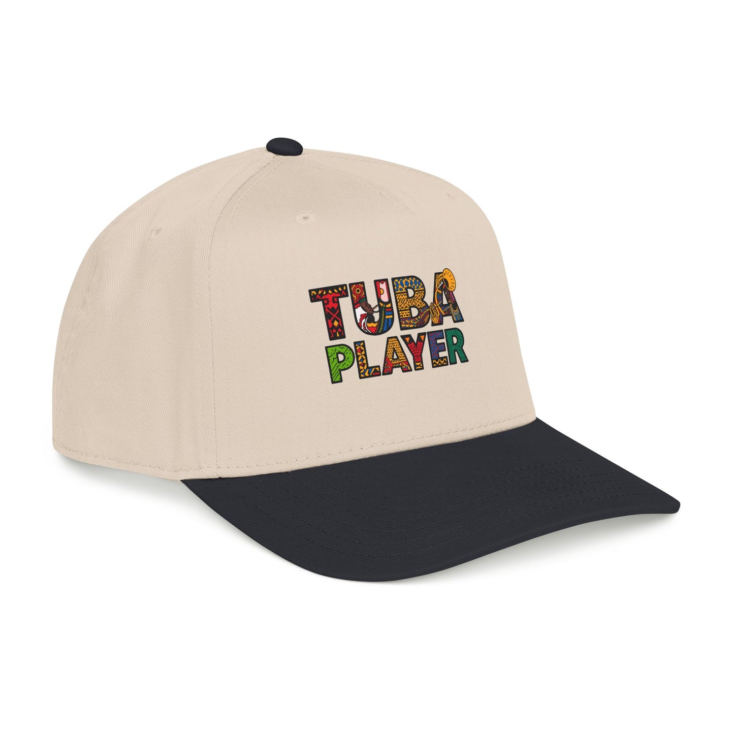 Tuba Player Baseball Cap — Colorful Retro Band Embroidered Hat