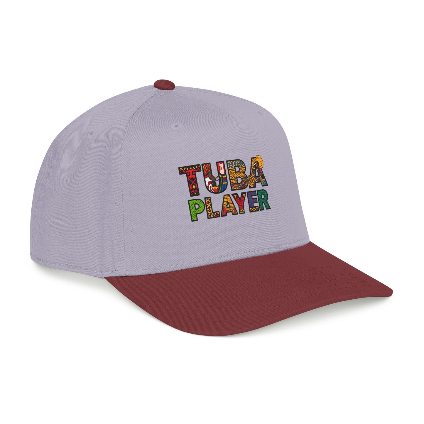 Tuba Player Baseball Cap — Colorful Retro Band Embroidered Hat