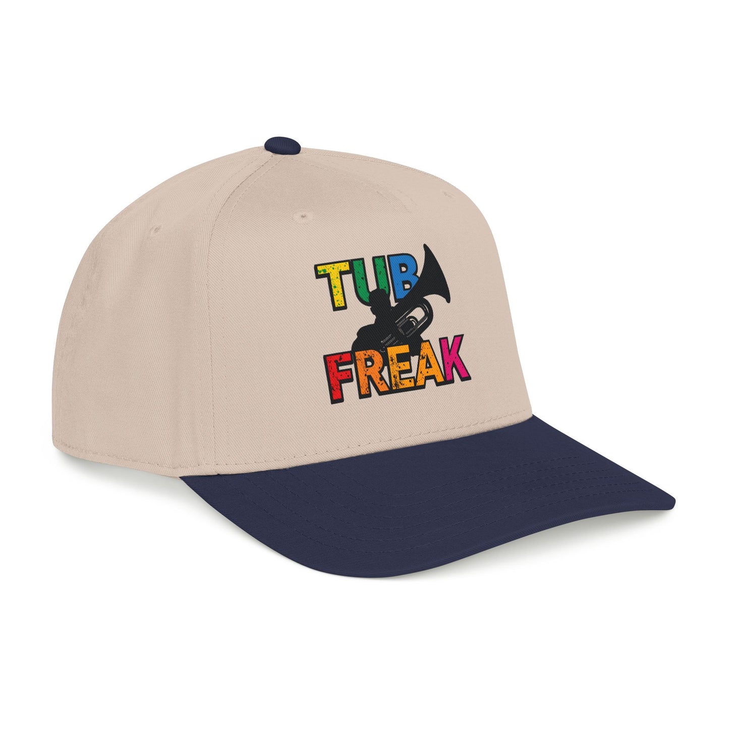 Tuba Player Baseball Cap — Colorful Retro Band Embroidered Hat