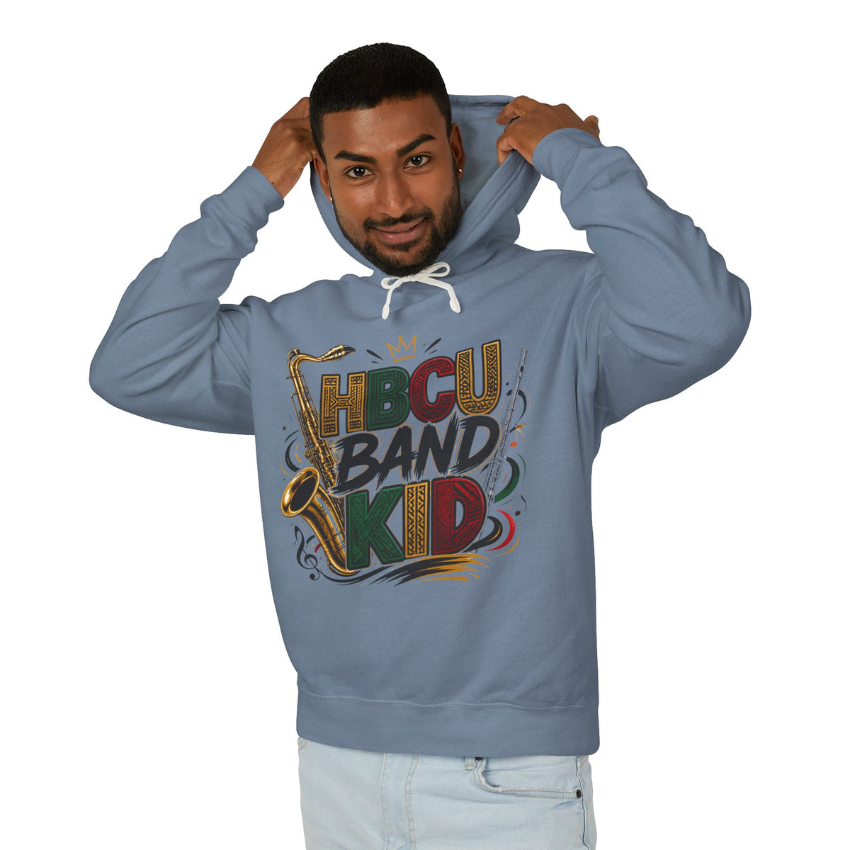 "HBCU Band Kid" Unisex Lightweight Hooded Sweatshirt