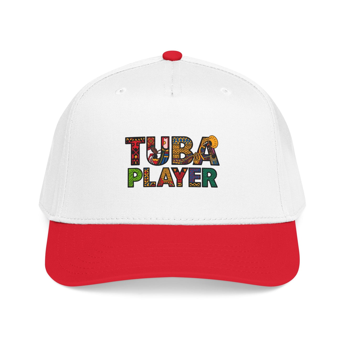 Tuba Player Baseball Cap — Colorful Retro Band Embroidered Hat