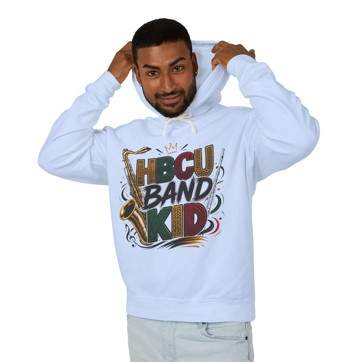 "HBCU Band Kid" Unisex Lightweight Hooded Sweatshirt