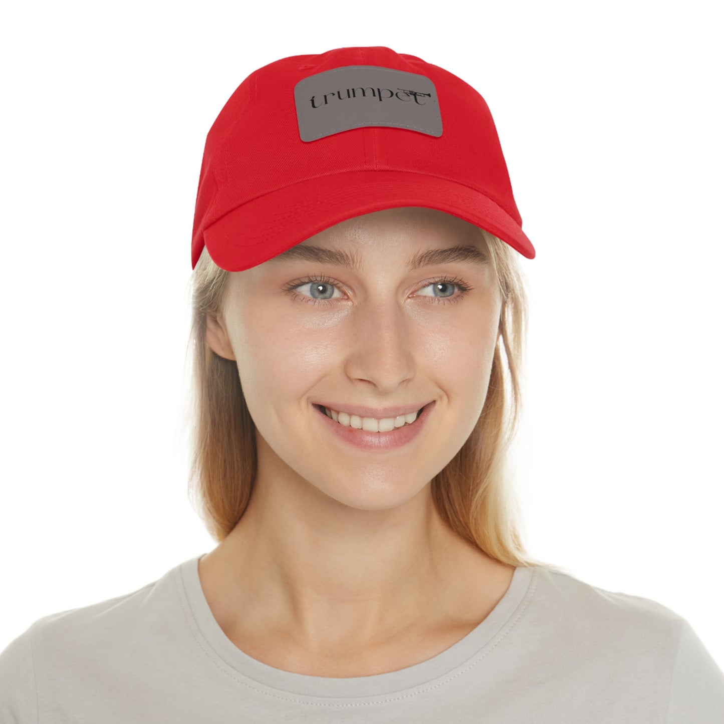 "Trumpet" Dad Hat with Leather Patch (Rectangle)