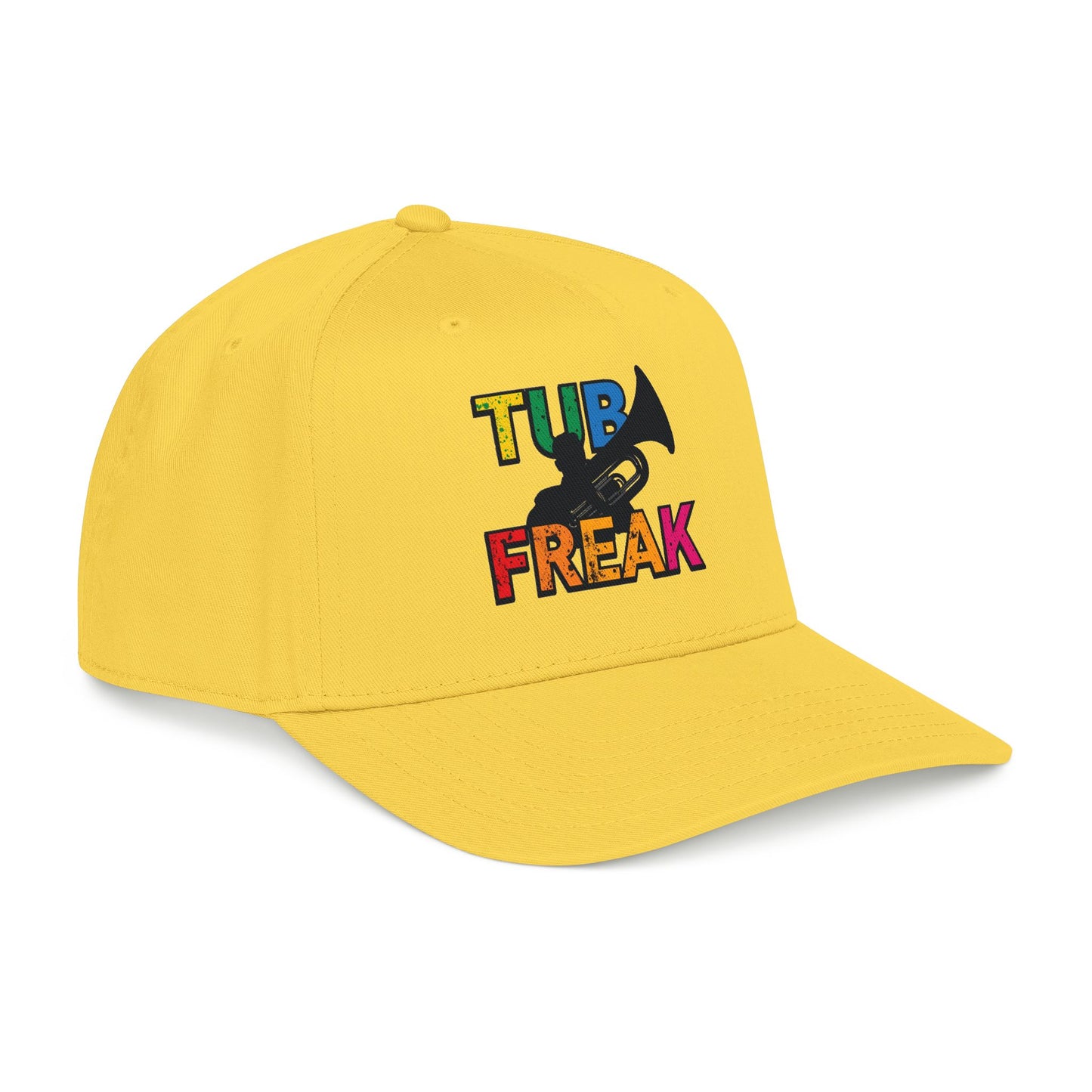 Tuba Player Baseball Cap — Colorful Retro Band Embroidered Hat