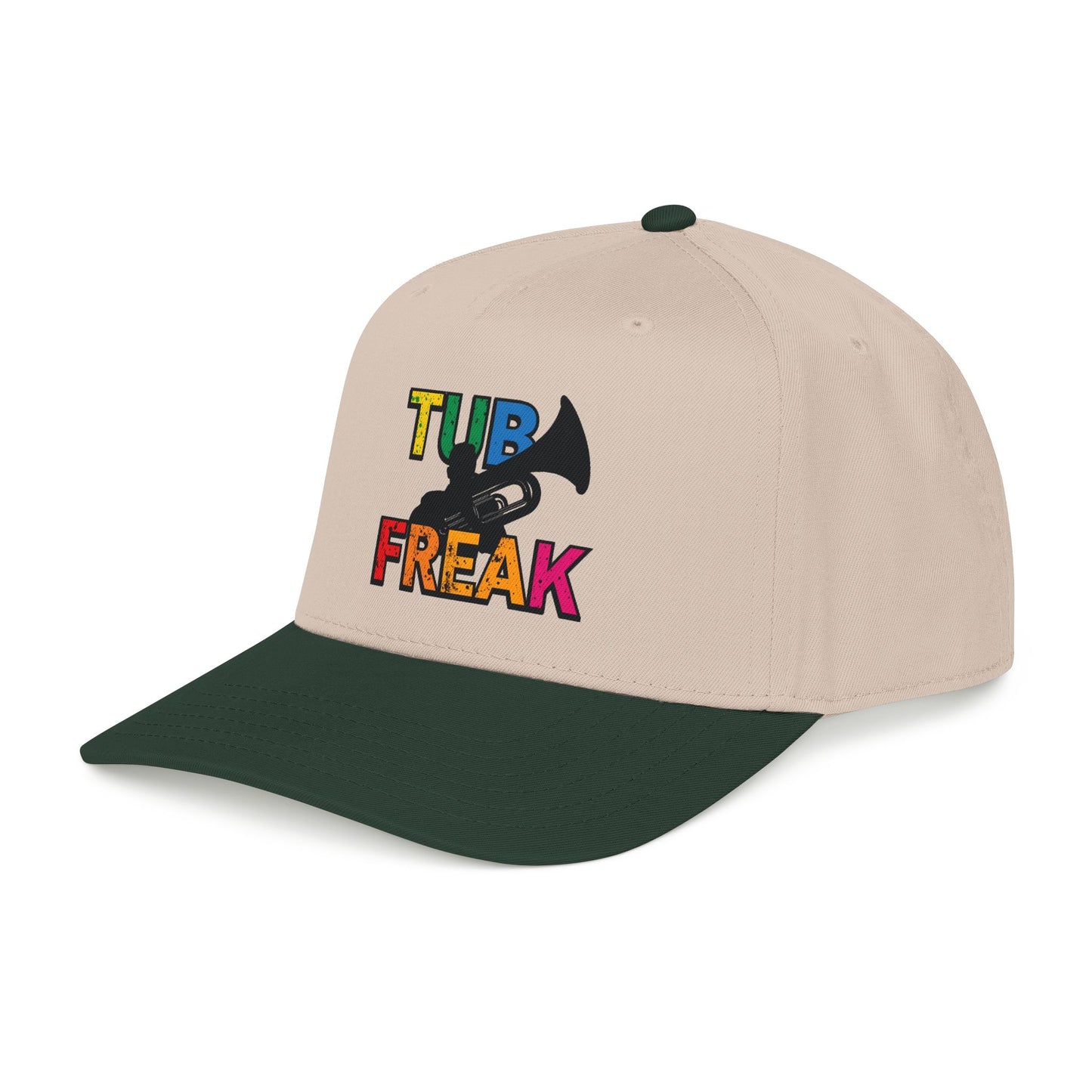 Tuba Player Baseball Cap — Colorful Retro Band Embroidered Hat